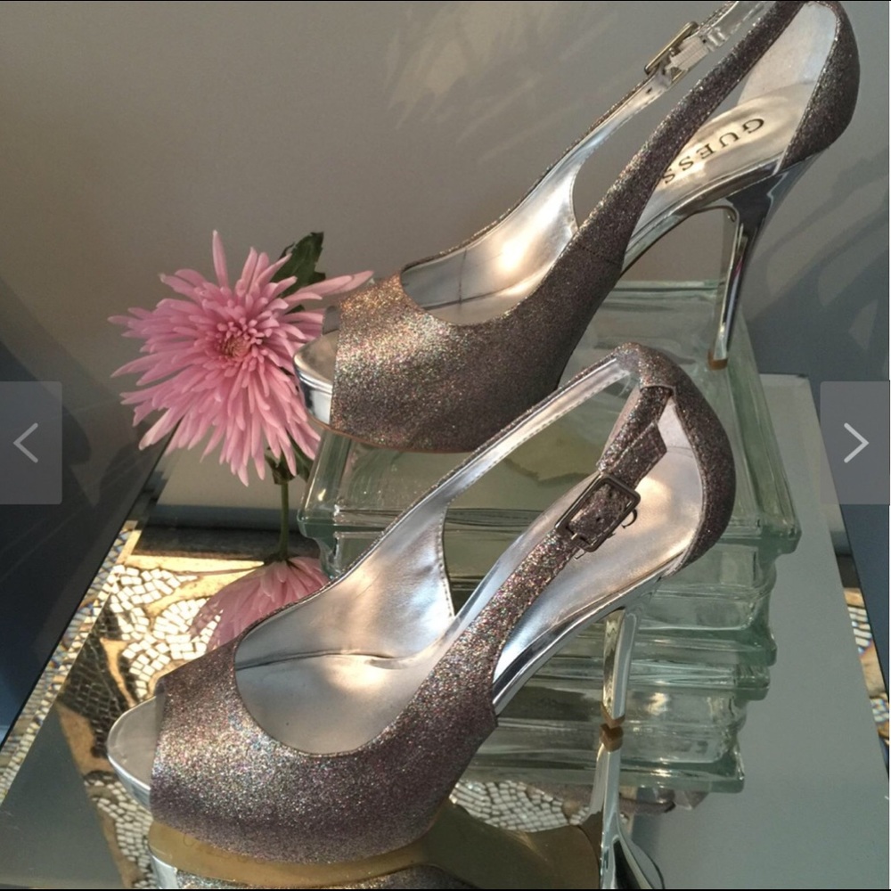 Guess Silver Sparkle Pumps